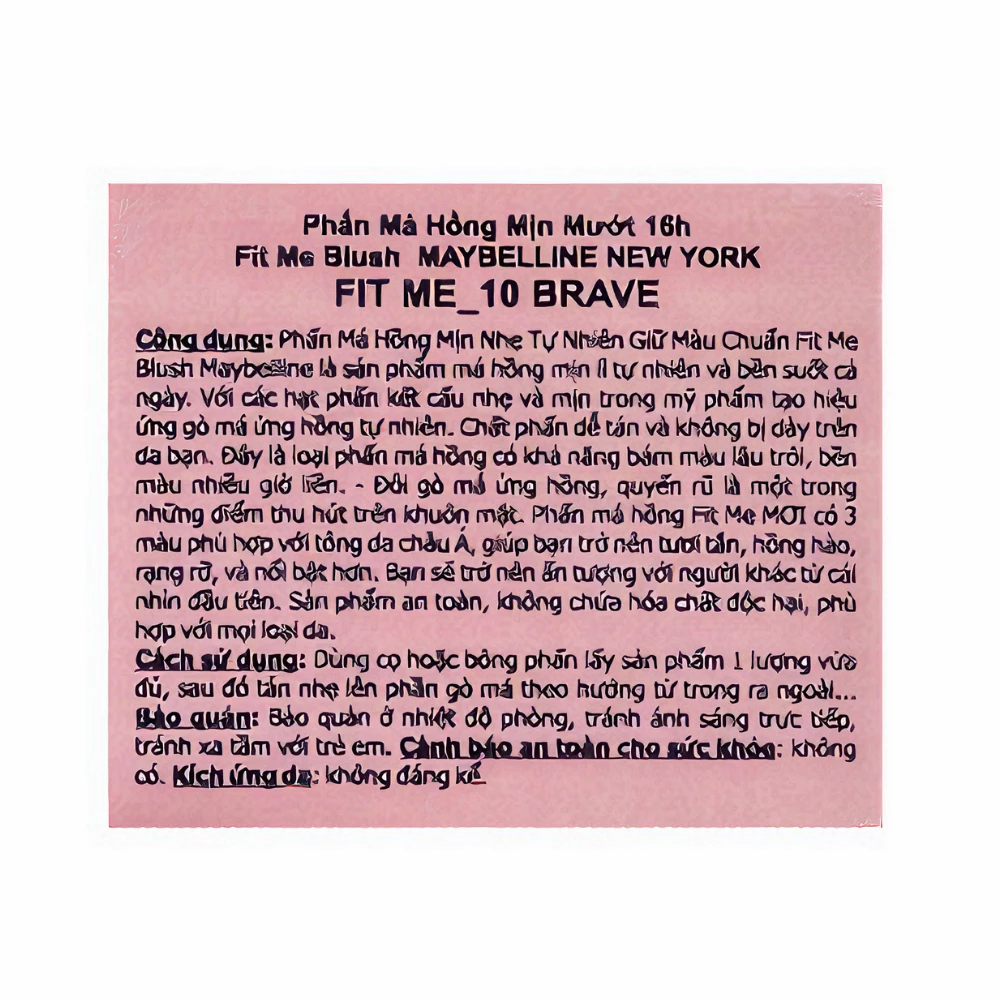 Phấn má hồng Maybelline mịn lì chuẩn màu 10/20/30 Brave/Hopeful/Fierce 4.5g