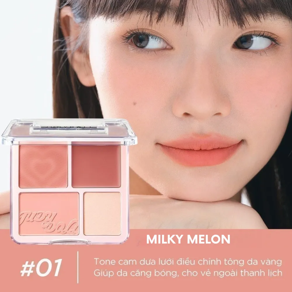 Phấn má & phấn bắt sáng 4 ô Judydoll 9g (nhiều màu)