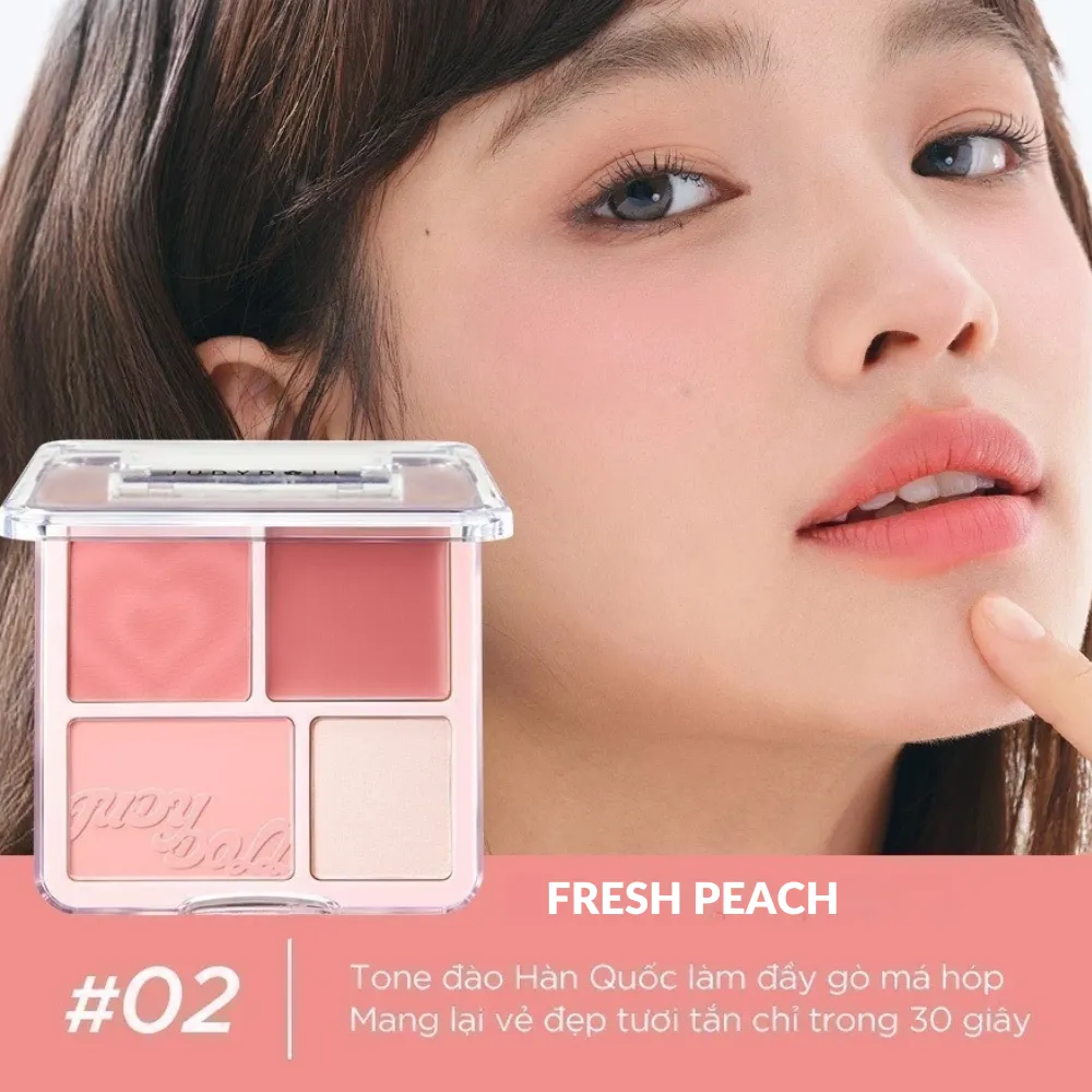 Phấn má & phấn bắt sáng 4 ô Judydoll 9g (nhiều màu)