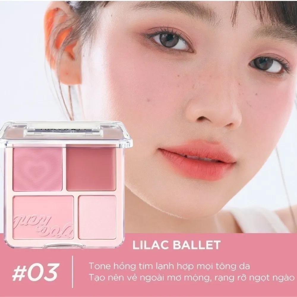 Phấn má & phấn bắt sáng 4 ô Judydoll 9g (nhiều màu)