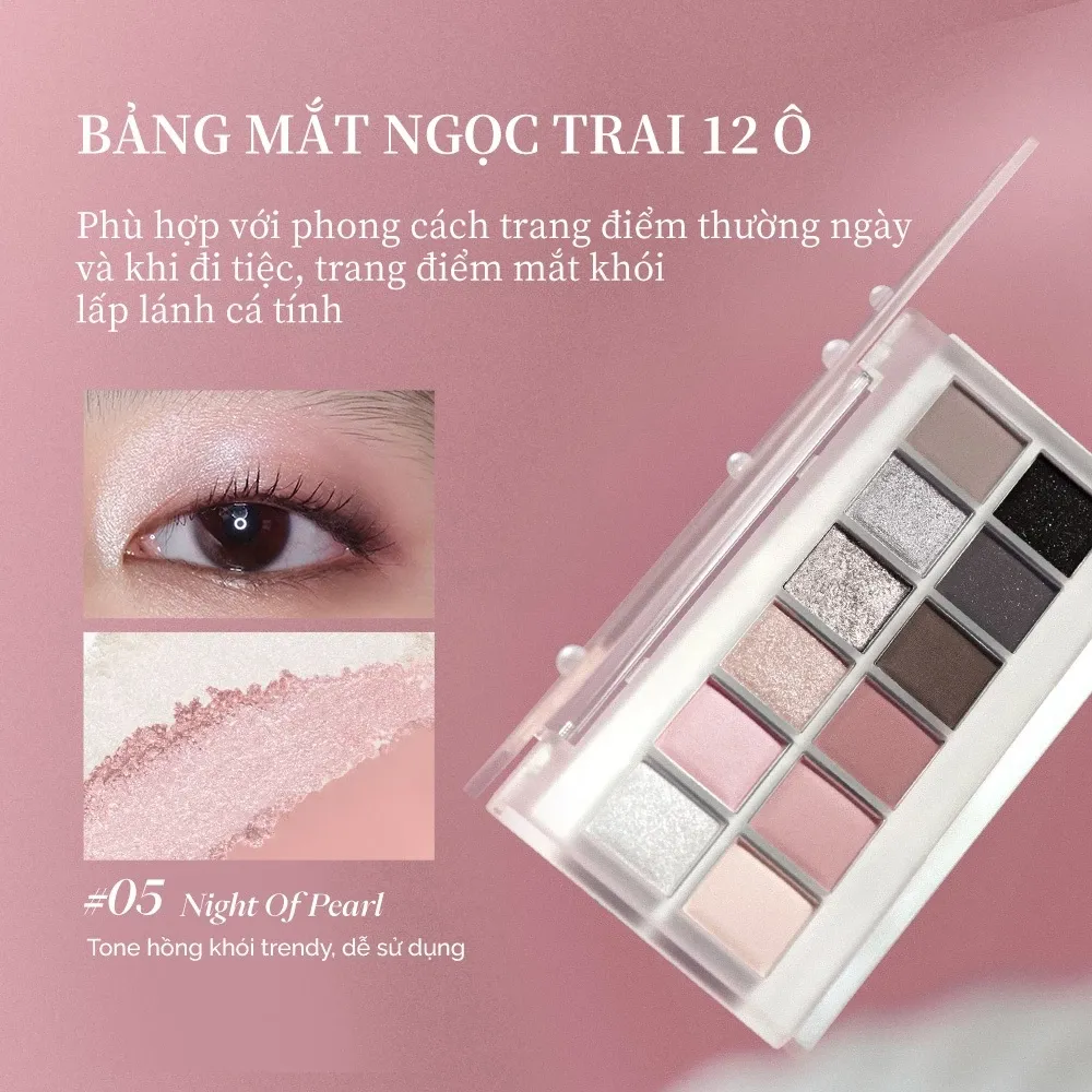 Phấn mắt 12 màu Joocyee 05 Night Of Pearl 14g