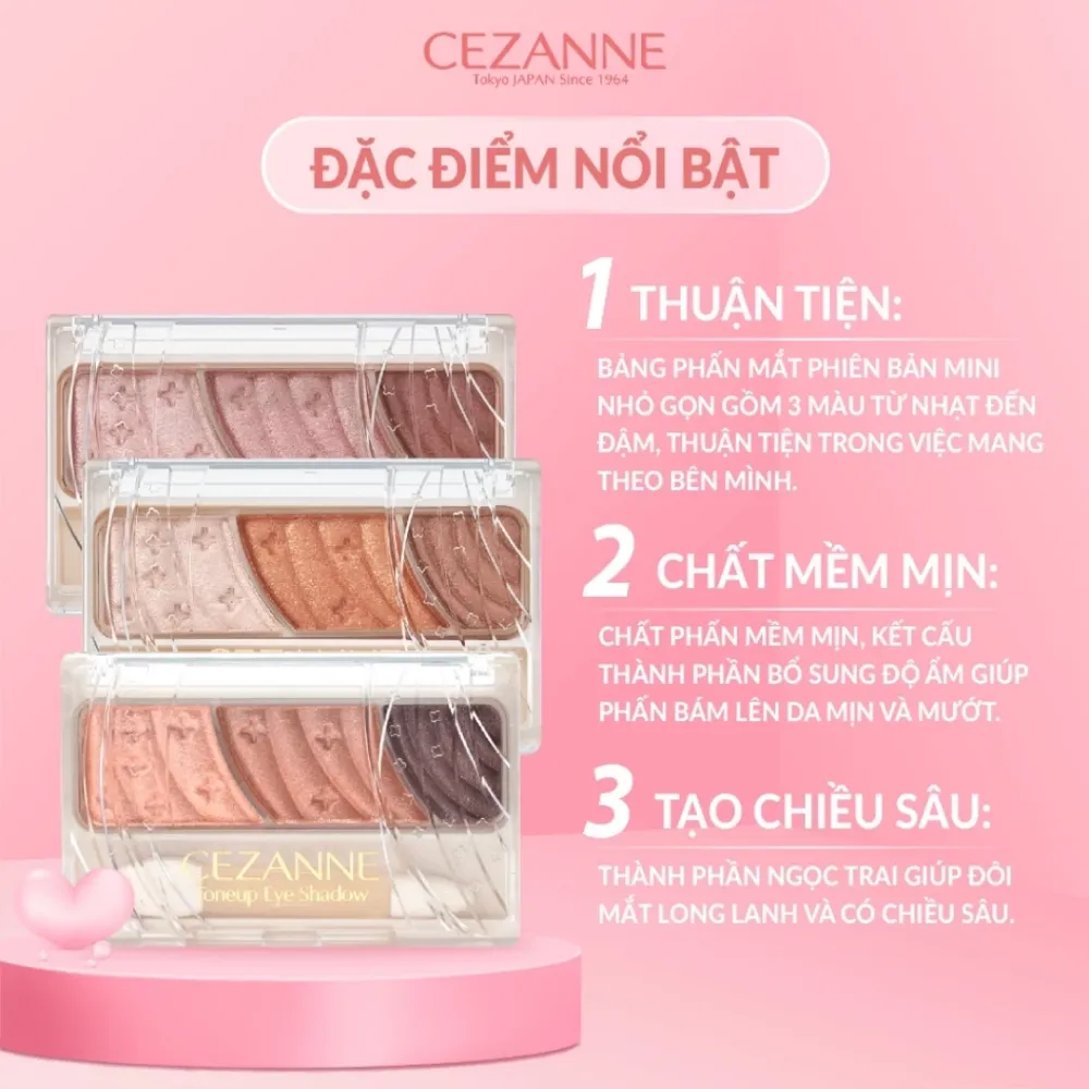 Phấn mắt 3 màu Cezanne 2.7g