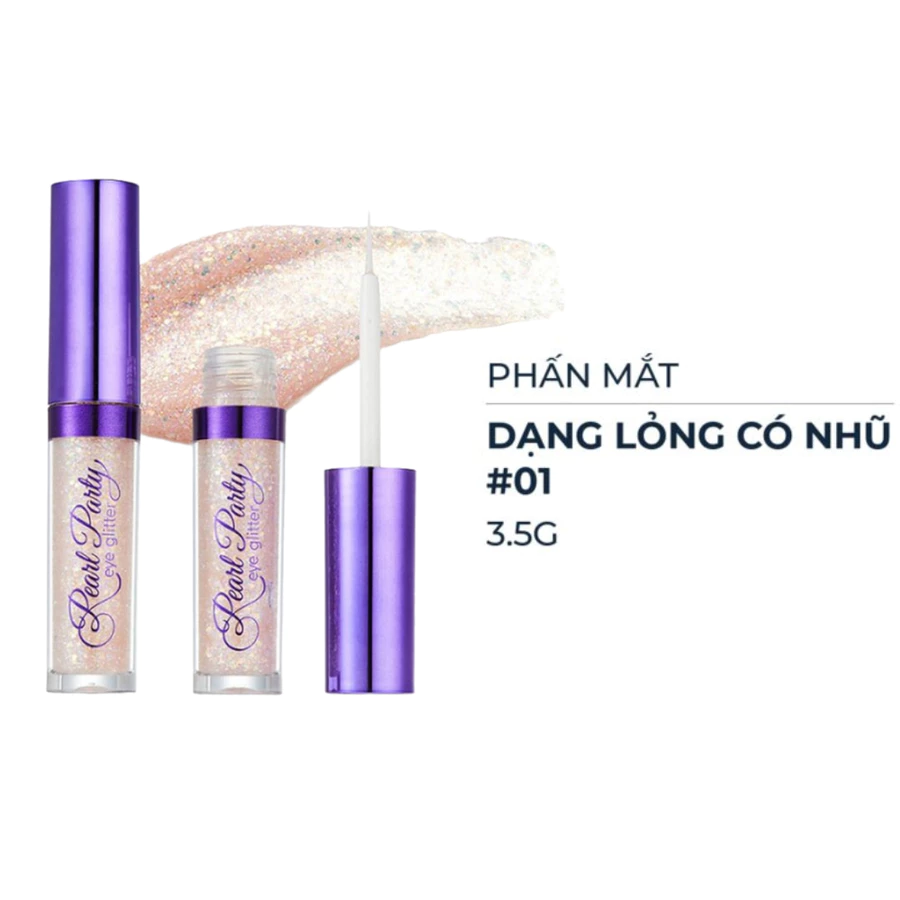 Phấn mắt dạng lỏng có nhũ B.O.M 01 Mirror Ball 3.5g