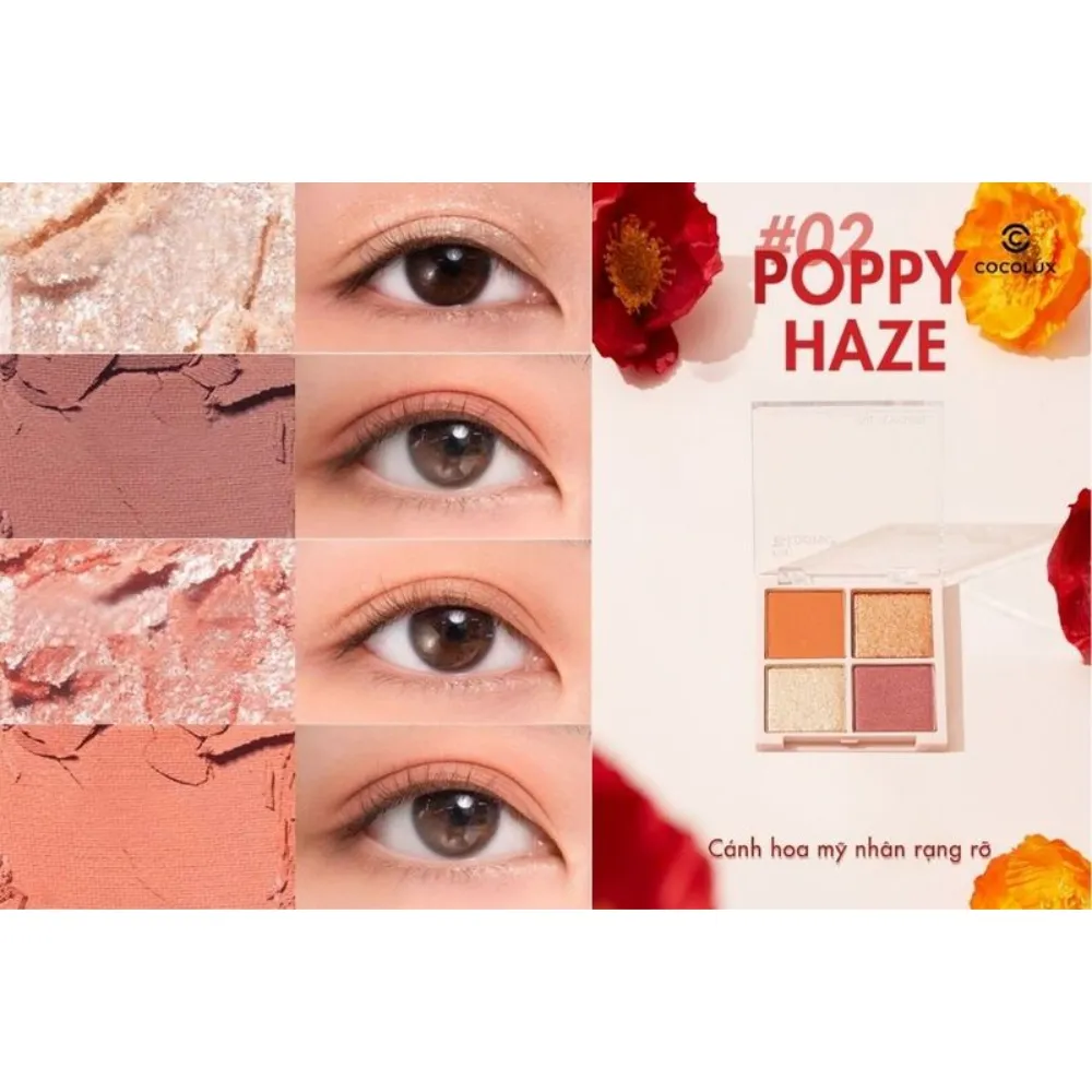 Phấn mắt có nhũ 4 ô Silkygirl Full Bloom 6.4g