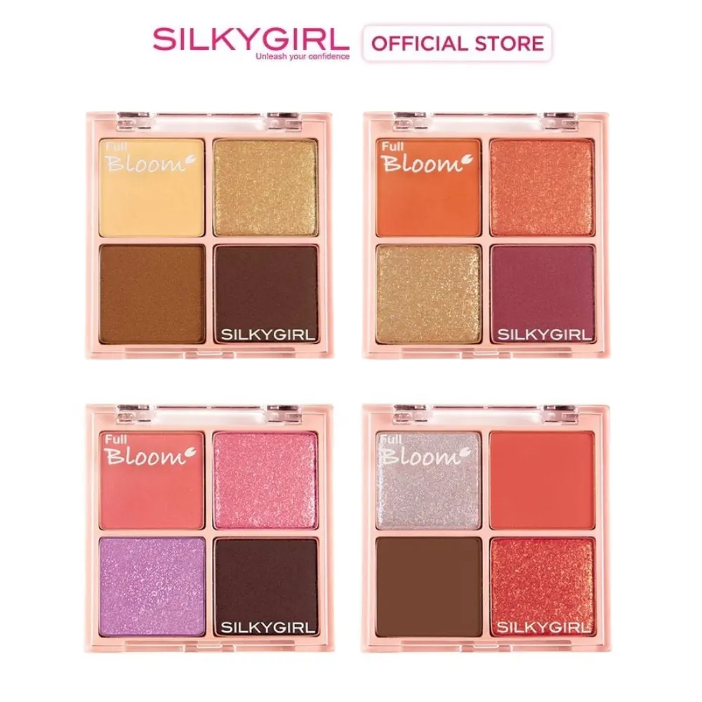Phấn mắt có nhũ 4 ô Silkygirl Full Bloom 6.4g