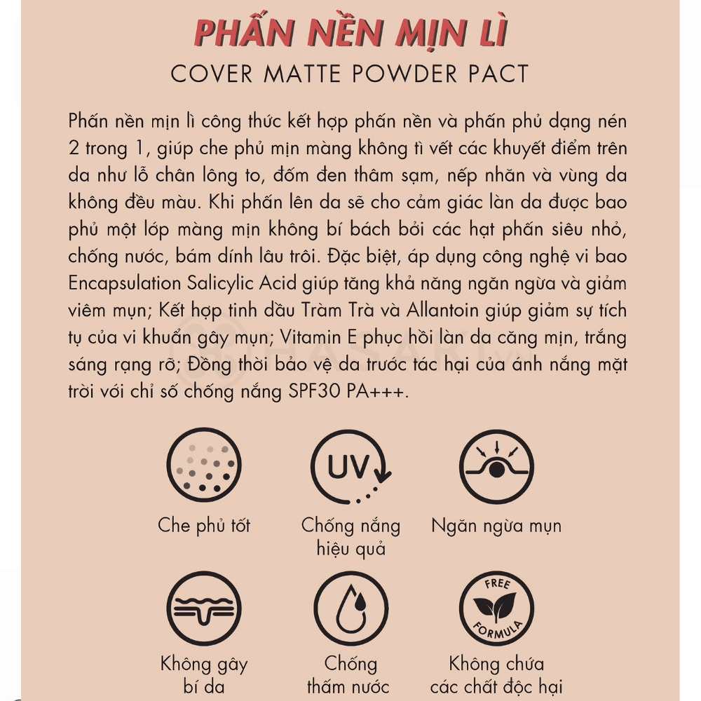 Phấn nền Cathy Doll mịn lì 01/02/03 cho da sáng hồng/da sáng/da trung bình 12g
