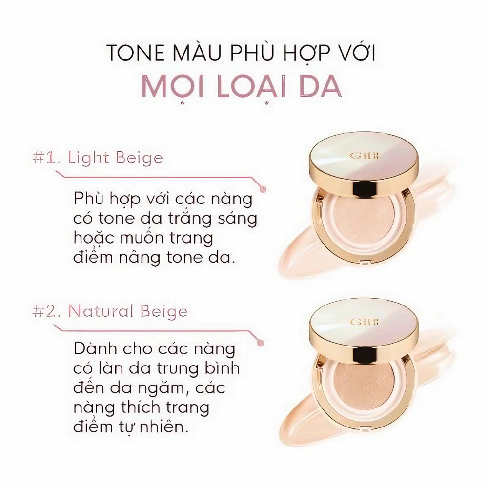 Phấn nước Glamrr Q kiềm dầu dưỡng da 01/02 màu sáng/màu tự nhiên 13g