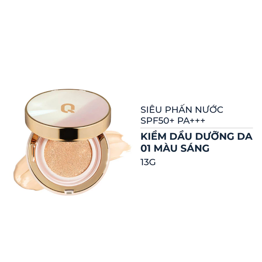 Phấn nước Glamrr Q kiềm dầu dưỡng da 01/02 màu sáng/màu tự nhiên 13g