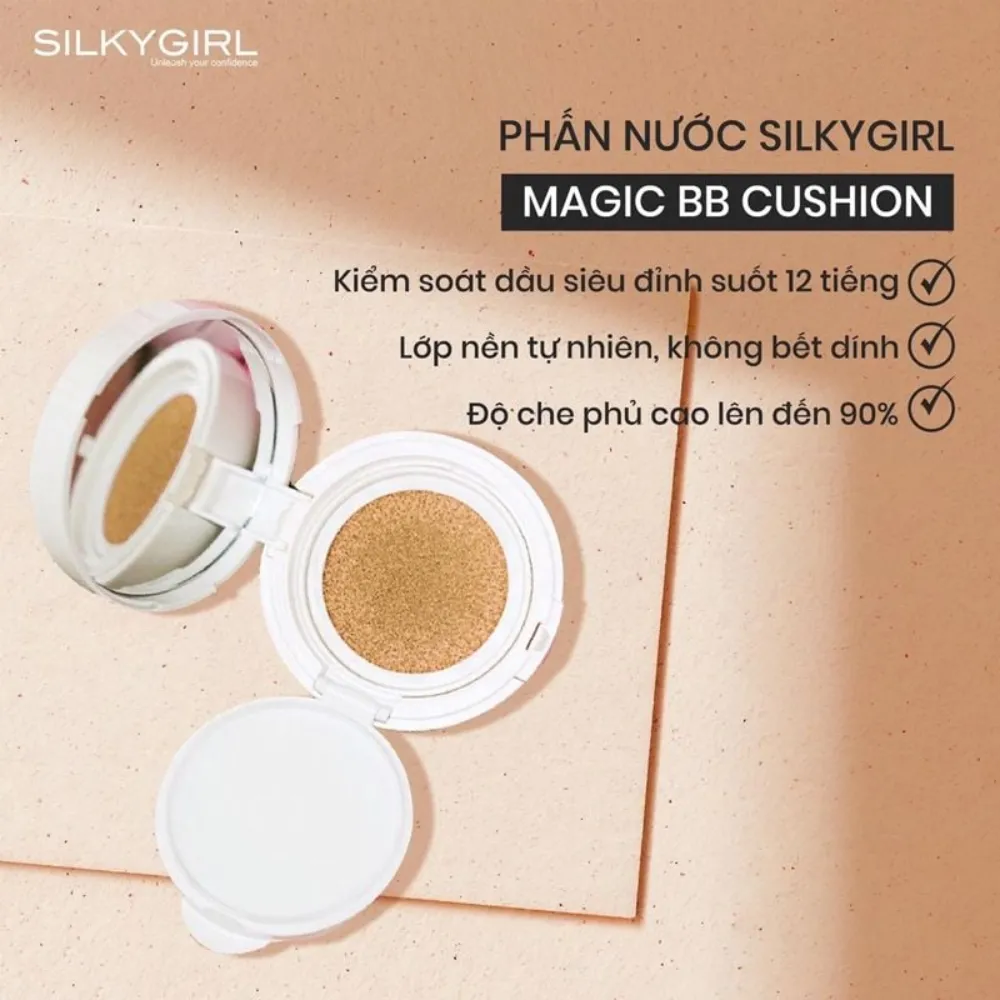 Phấn nước Silkygirl tông tự nhiên 01 natural medium 15g