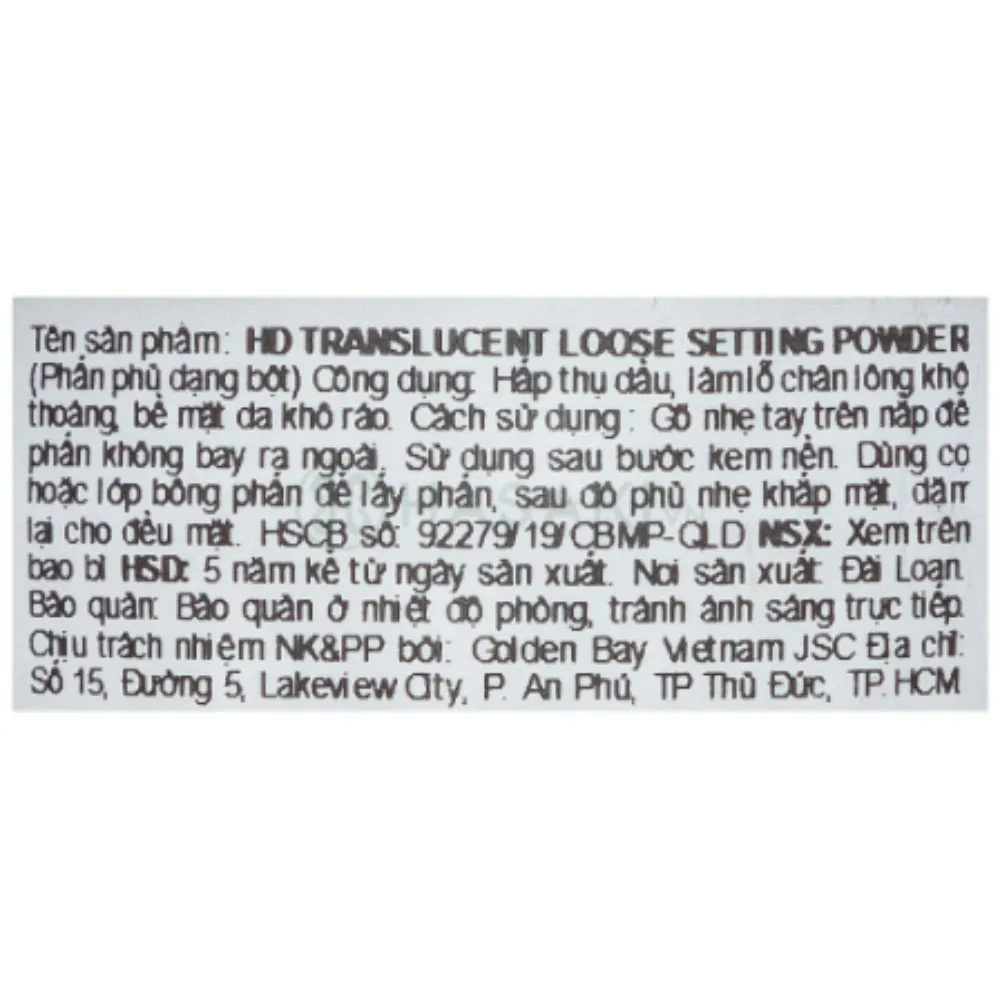 Phấn phủ Australis HD dạng bột 6g