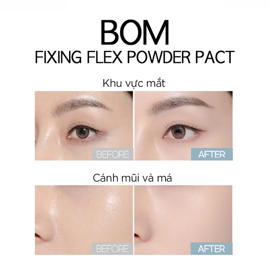 Phấn phủ B.O.M kiềm dầu, che phủ lỗ chân lông dạng nén 7.5g