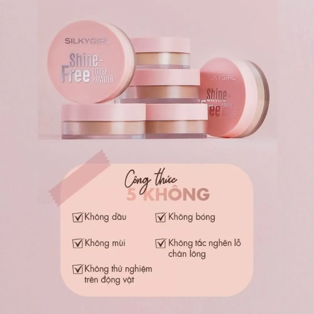 Phấn phủ dạng bột Silkygirl Shine Free 10g