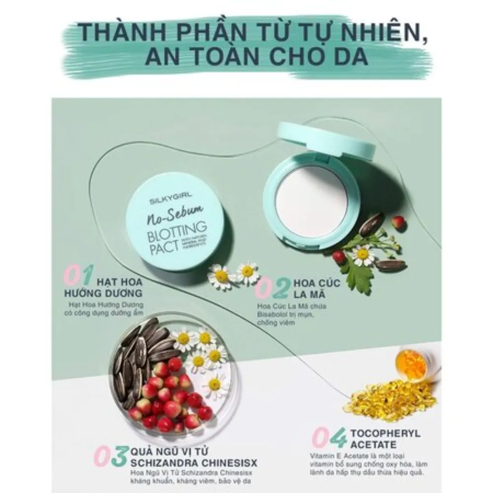 Phấn phủ Silkygirl khoáng kiềm dầu dạng nén không màu 7g