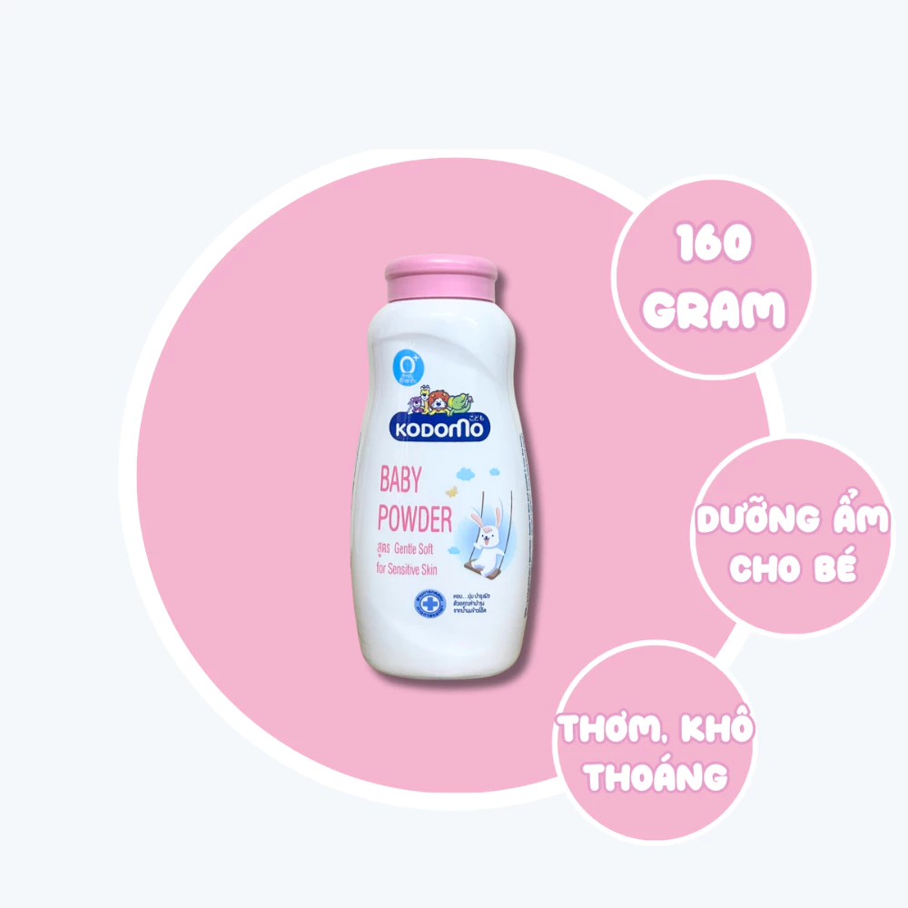 Phấn rôm dưỡng ẩm cho bé Kodomo Gentle Soft 160g
