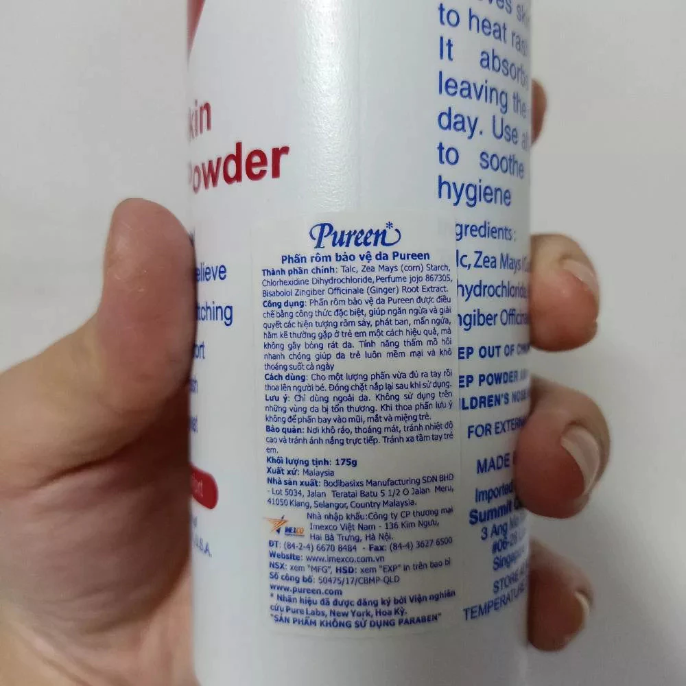 Phấn thơm dưỡng ẩm cho bé Pureen Baby Powder 175g