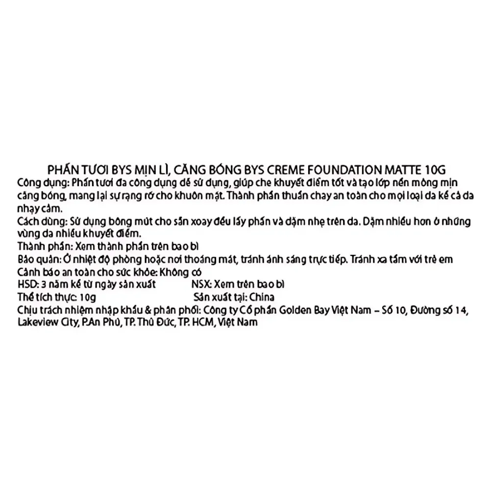 Phấn tươi Bys 10g