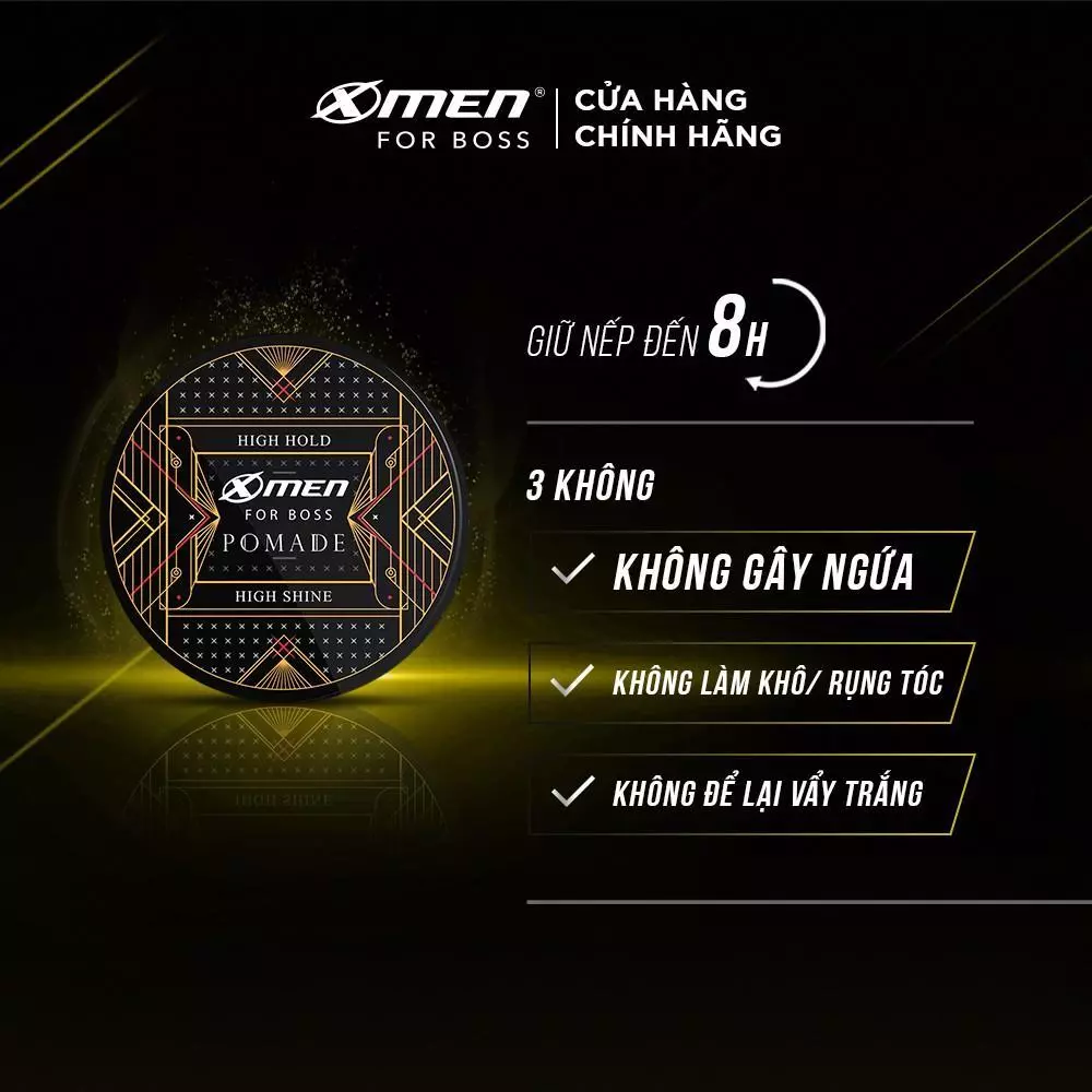 Pomade tạo kiểu tóc X-Men For Boss High Hold dày bồng 60g