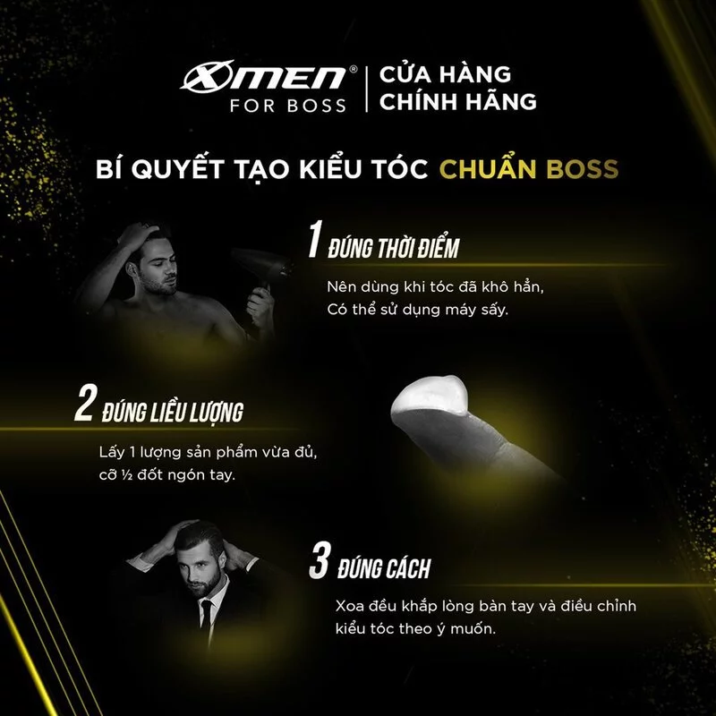 Pomade tạo kiểu tóc X-Men For Boss High Hold dày bồng 60g