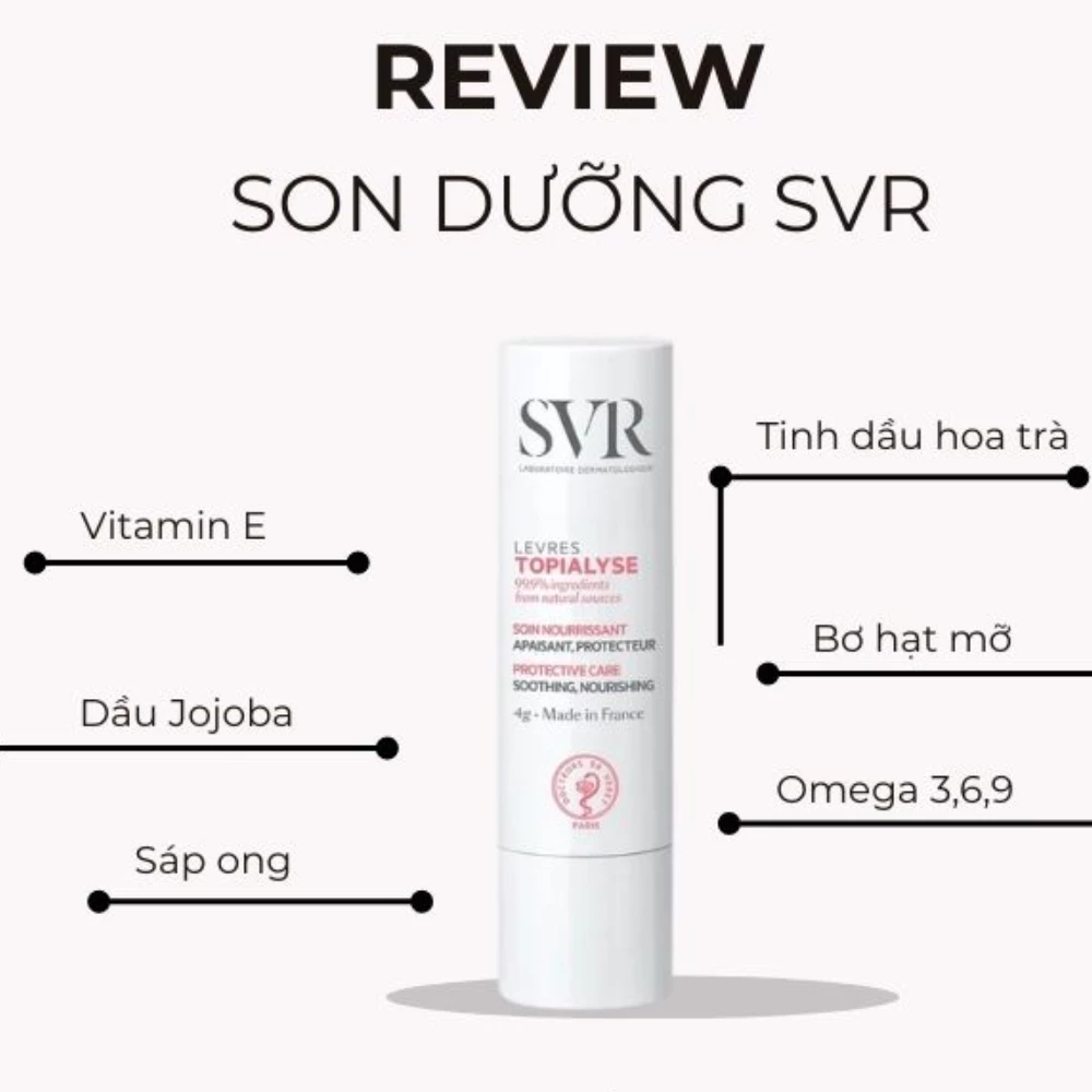 Sáp dưỡng môi SVR cho môi khô, nứt nẻ & tổn thương 4g
