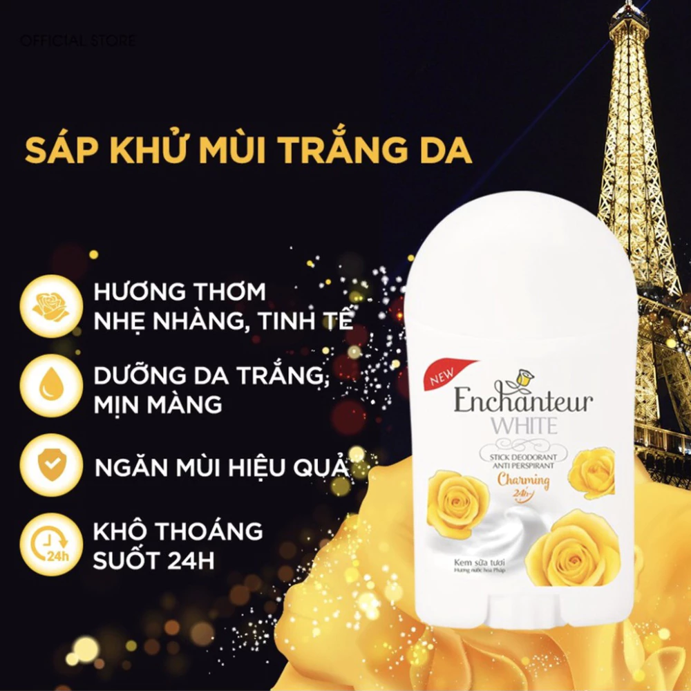 Sáp khử mùi Enchanteur sáng da Charming/Romantic/Sensation/Delightful 40g