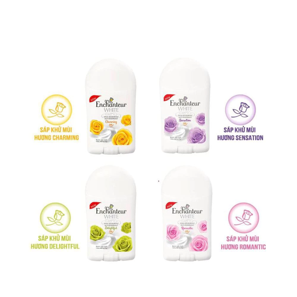 Sáp khử mùi Enchanteur sáng da Charming/Romantic/Sensation/Delightful 40g