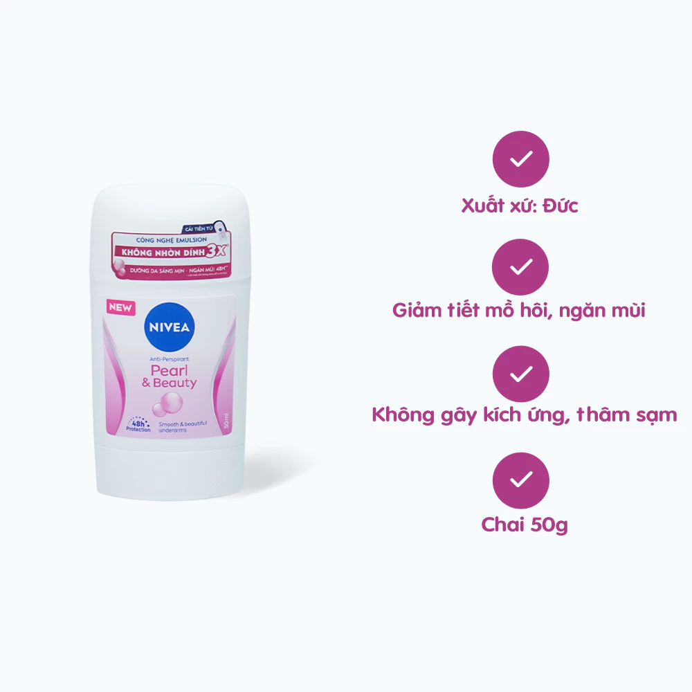 Sáp khử mùi Nivea ngọc trai đẹp quyến rũ 50ml