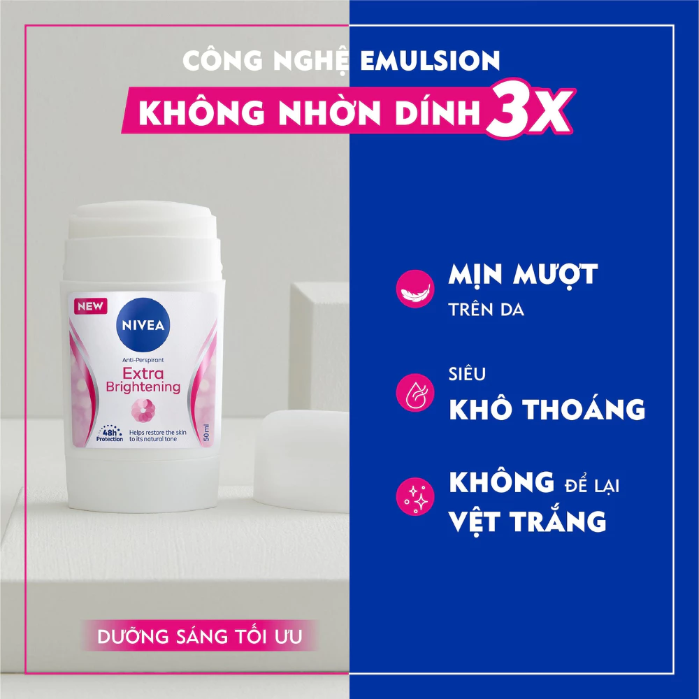 Sáp khử mùi Nivea sáng mịn mờ vết thâm 50ml
