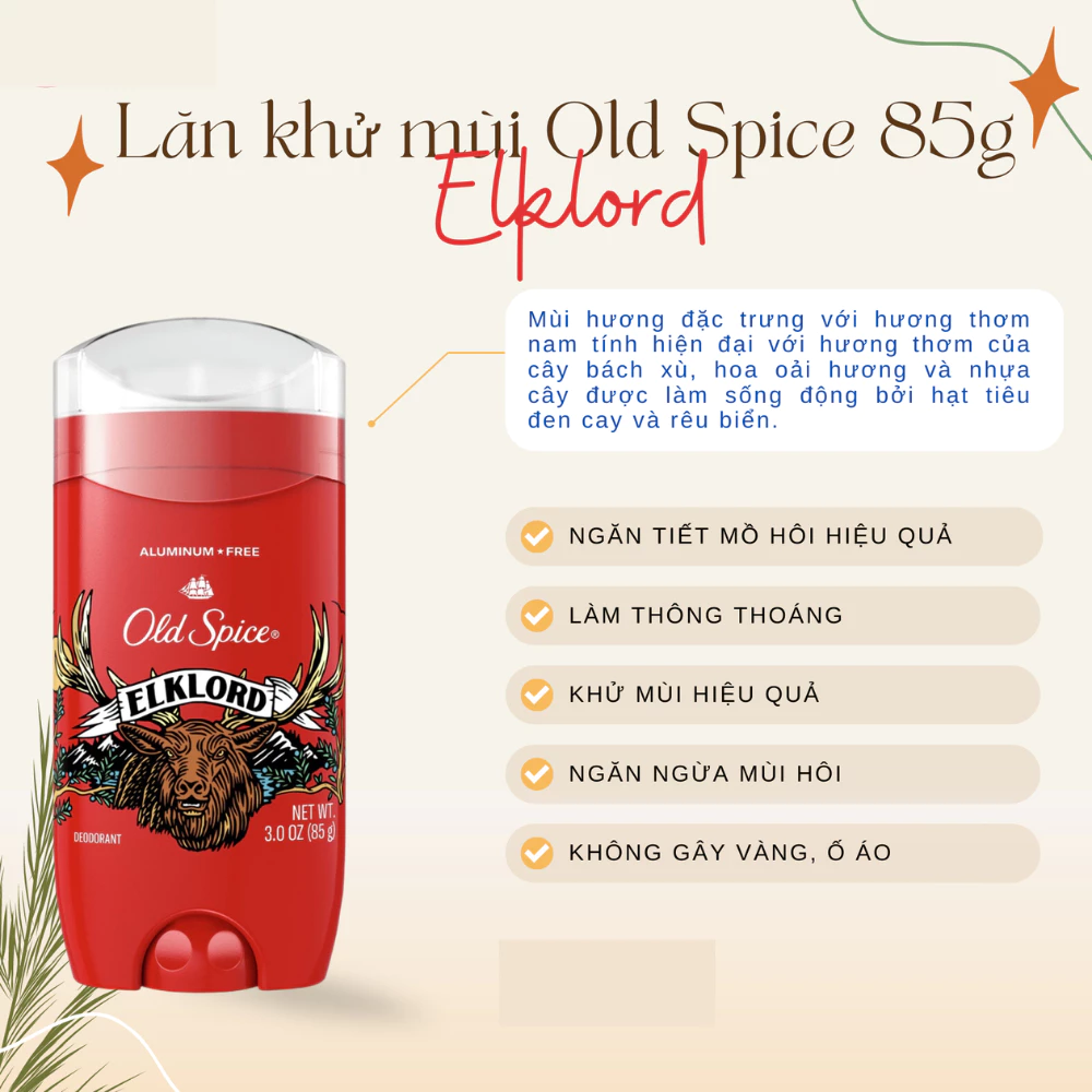 Sáp khử mùi Old Spice hương Wilderness sức hút hoang dã/NightPanther ấm áp và lịch lãm/Oasis ốc đảo thanh mát 85g