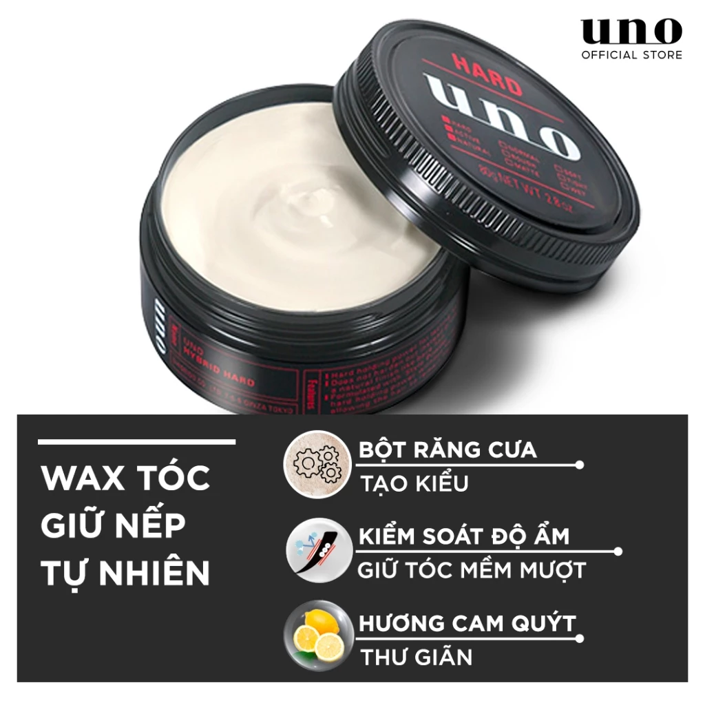Sáp vuốt tóc tạo kiểu UNO Hybrid Hard/ Matte Effector 80g