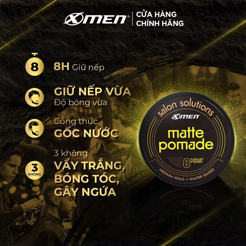 Sáp vuốt tóc X-Men Salon Solution Matte Pomade/ Hard Wax/ Clay Wax 70g