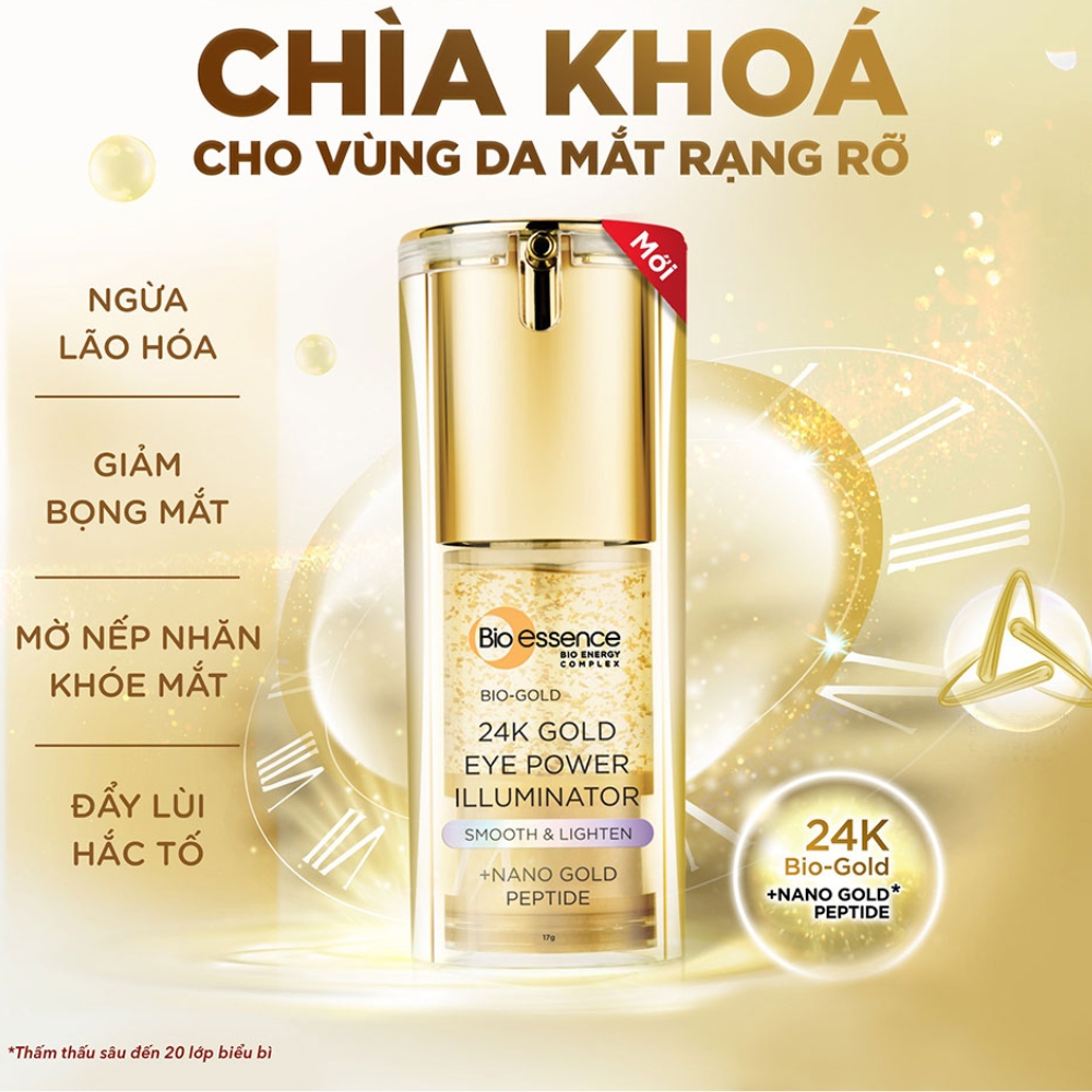 Serum Bio-essence ngừa lão hoá vùng da mắt từ vàng 24K 17g