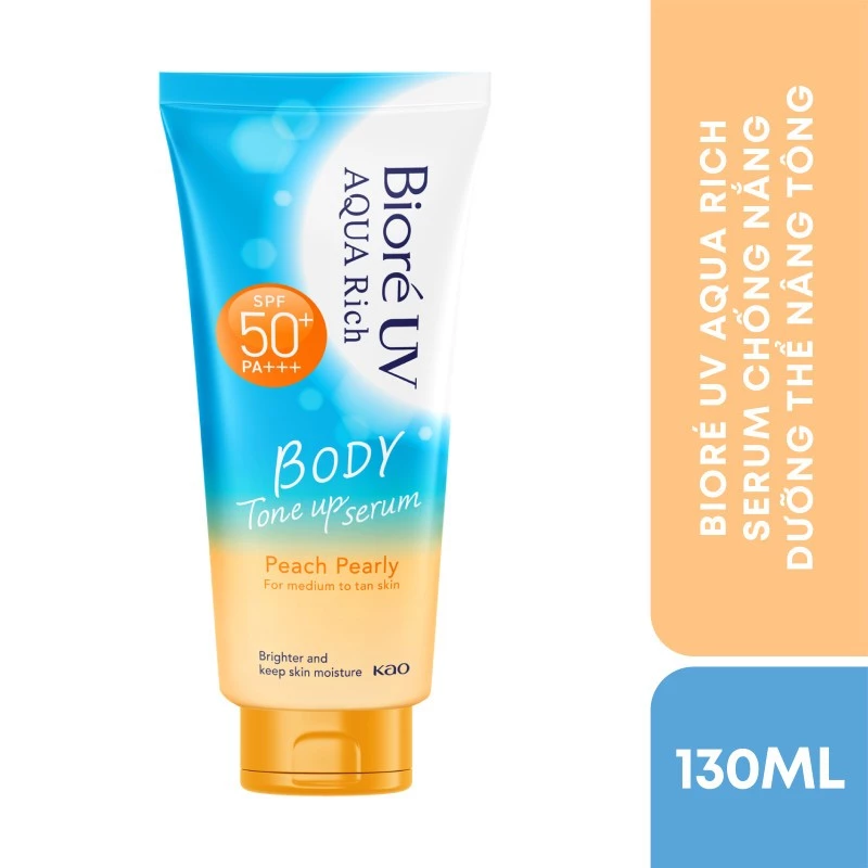 Serum chống nắng dưỡng thể Bioré Peach Pearly 130ml