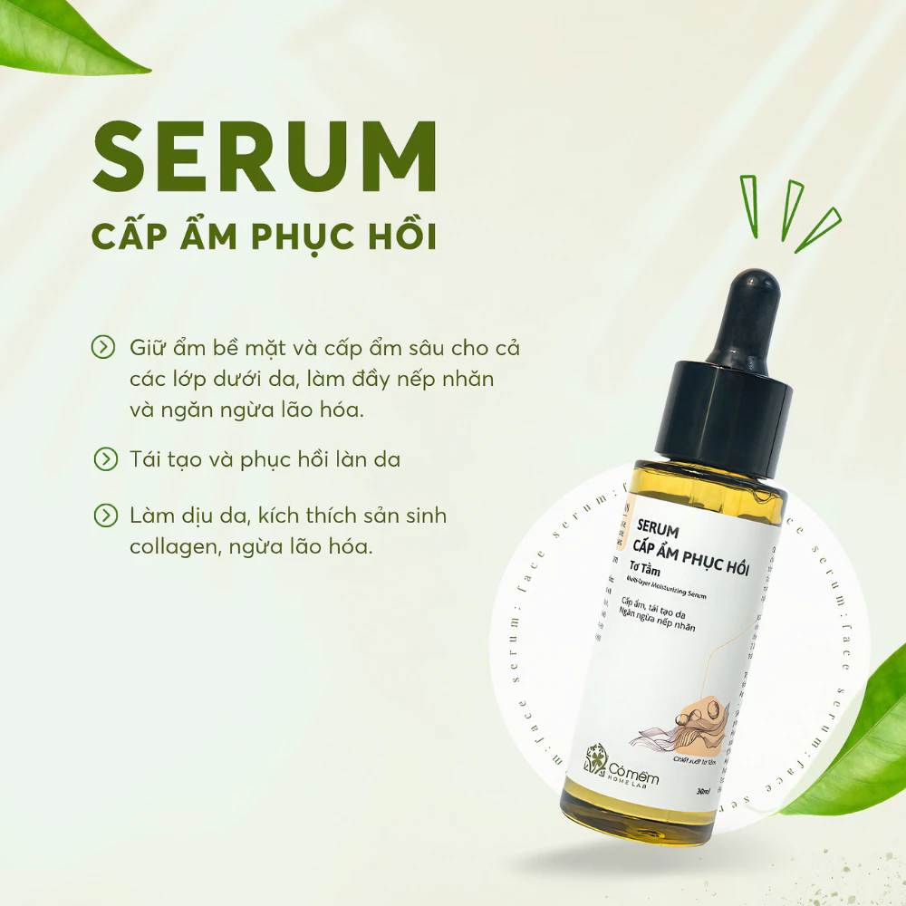 Serum Cỏ Mềm cấp ẩm phục hồi tơ tằm 30ml