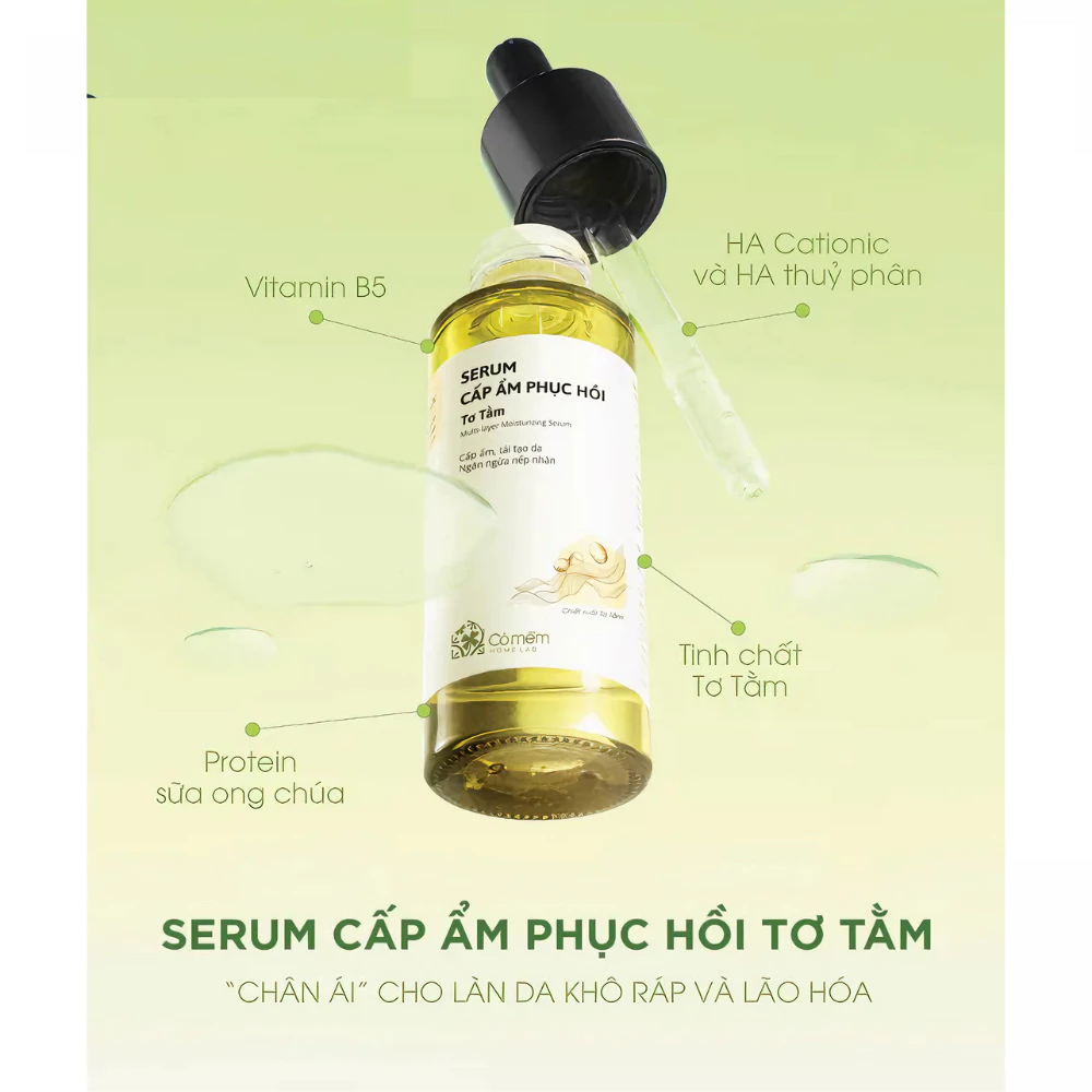 Serum Cỏ Mềm cấp ẩm phục hồi tơ tằm 30ml