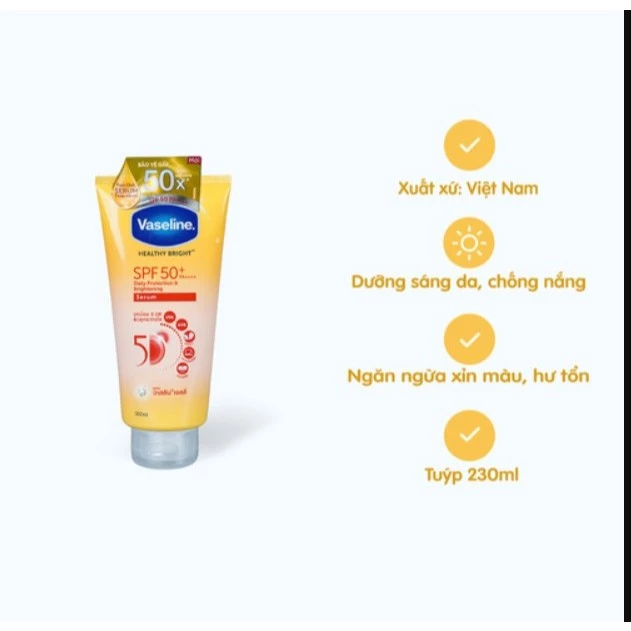 Serum dưỡng thể Vaseline chống nắng sáng da 300ml