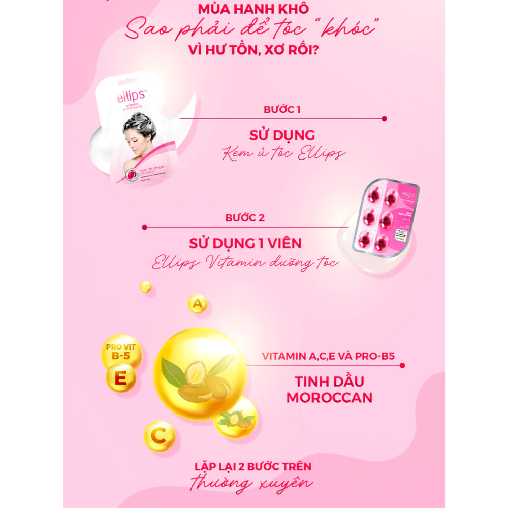 Serum dưỡng tóc Ellips Vitamin hũ 50 Viên