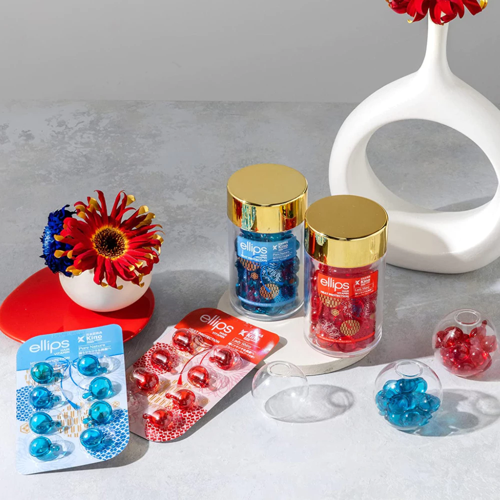 Serum dưỡng tóc Ellips Vitamin hương hoa sen nước /ngọt ngào vỉ 8 viên