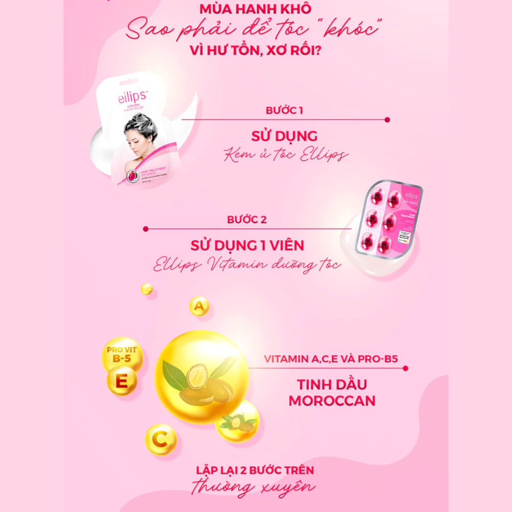 Serum dưỡng tóc Ellips Vitamin vỉ 6 viên