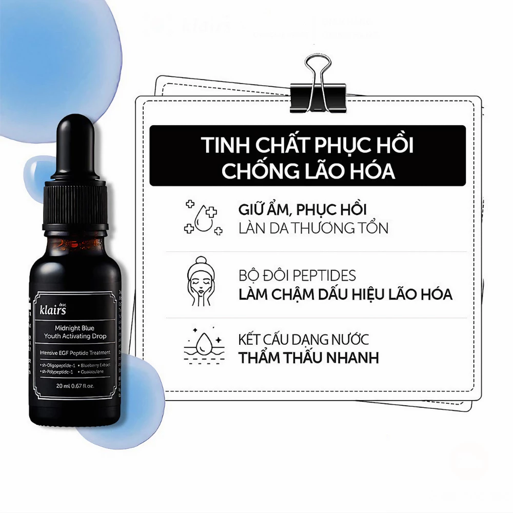 Serum Klairs phục hồi, ngừa lão hoá da ban đêm 20ml