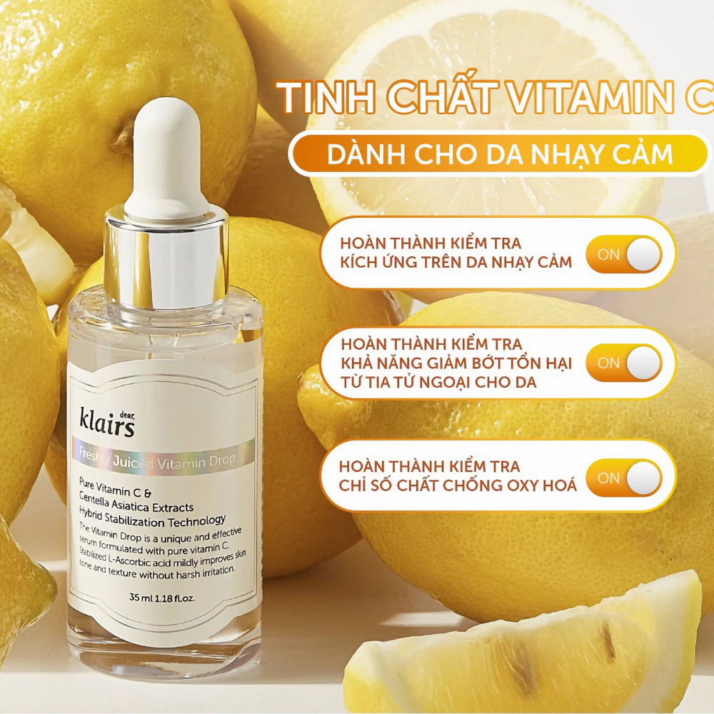 Serum Klairs vitamin C cho da nhạy cảm 35ml.