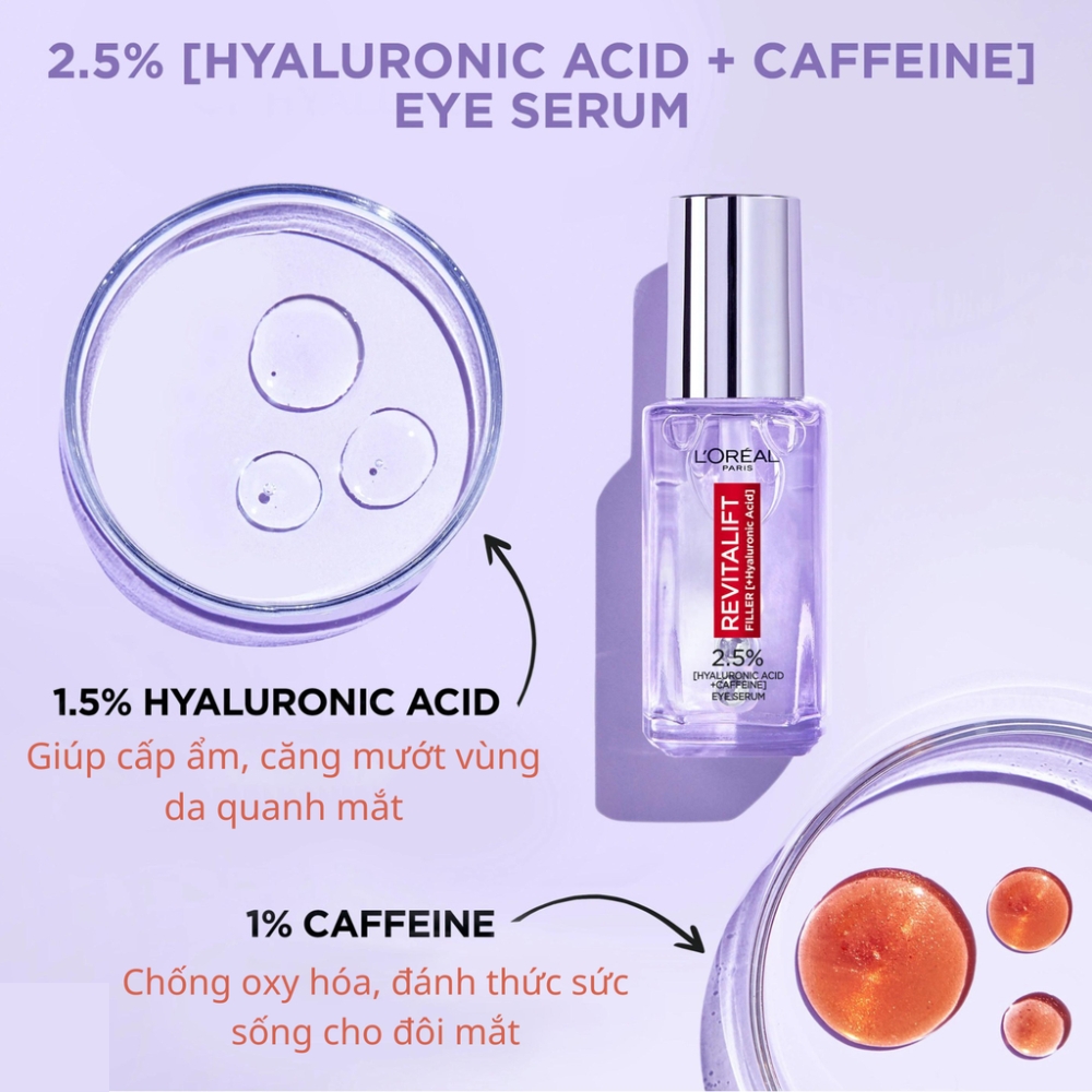 Serum L'Oreal giảm bọng mắt & làm đầy rãnh nhăn 20ml