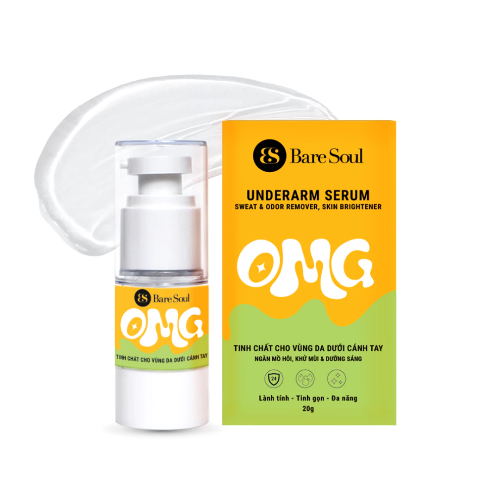 Serum nách BareSoul che khuyết điểm,mờ thâm/Ngăn mồ hôi, khử mùi & dưỡng sáng/Khử mùi, giảm sần & dưỡng sáng 20g