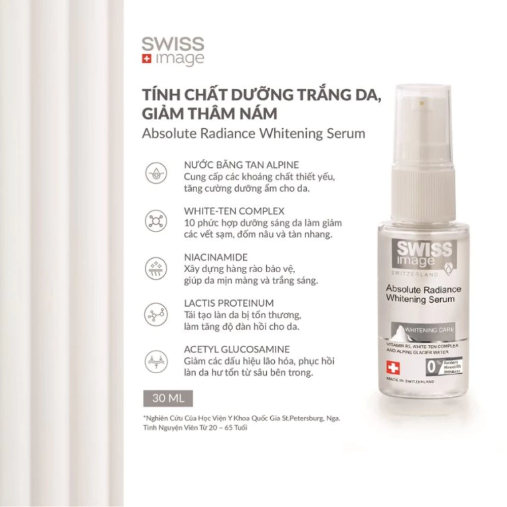 Serum Swiss Image dưỡng sáng da, giảm xỉn màu 30ml