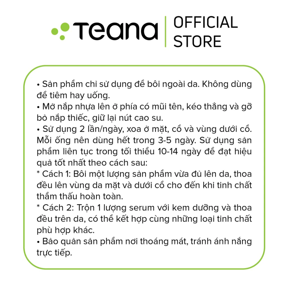 Serum Teana dưỡng sáng da mờ thâm nám 2ml x 10 Ống