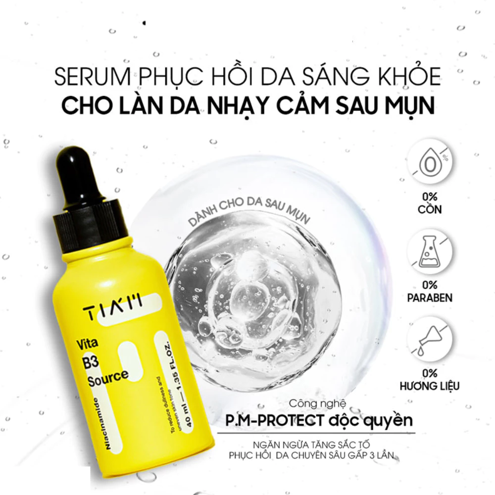 Serum Tia’m làm sáng, phục hồi cho da dầu mụn, nhạy cảm 40ml