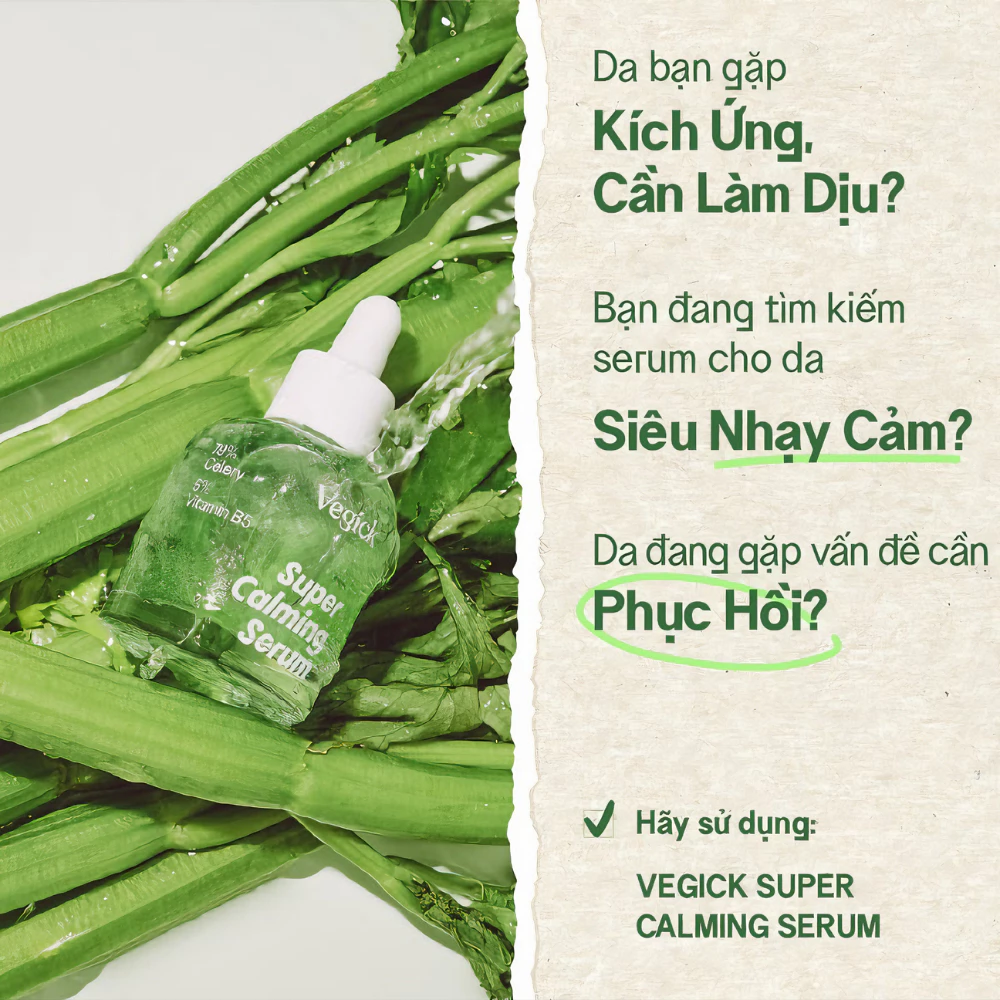 Serum Vegick Cần Tây làm dịu, hỗ trợ phục hồi da 30ml