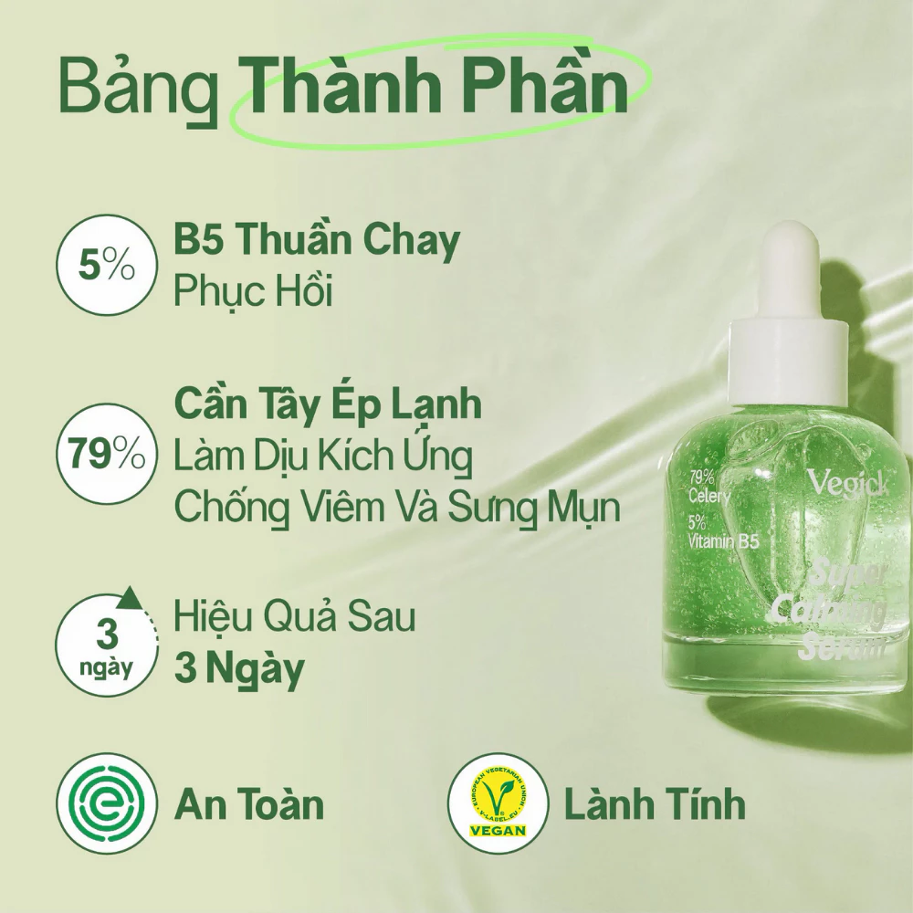 Serum Vegick Cần Tây làm dịu, hỗ trợ phục hồi da 30ml