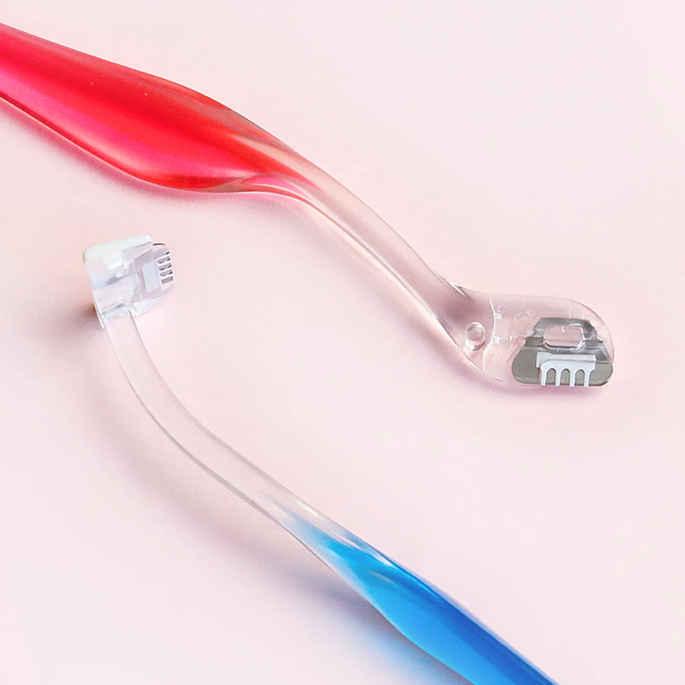 Set 2 dao cạo lông mày Kai thân nhựa PELT-2B