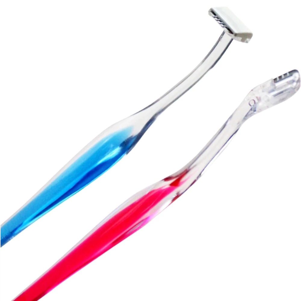 Set 2 dao cạo lông mày Kai thân nhựa PELT-2B