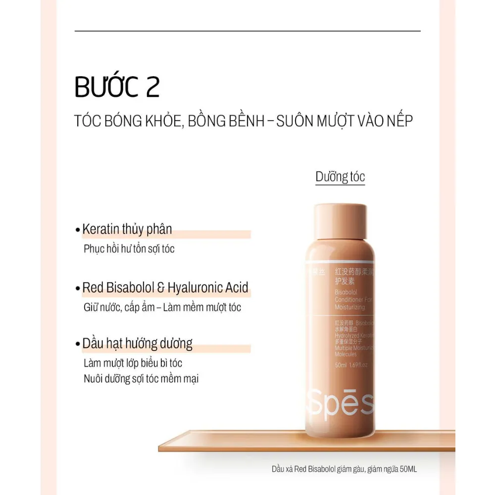 Set 3 sản phẩm gội xả sữa tắm Spes travel kit 50ml
